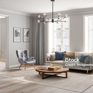Scandinavian style living room interior.